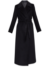 Tagliatore Belted Coat With Revers In Black