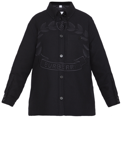 Burberry Oak Leaf Crest Jacket In Black