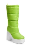 Jeffrey Campbell Snow Doubt Platform Winter Boot In Green White