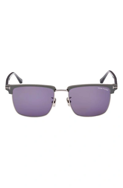Tom Ford Hudson 55mm Square Sunglasses In Violet