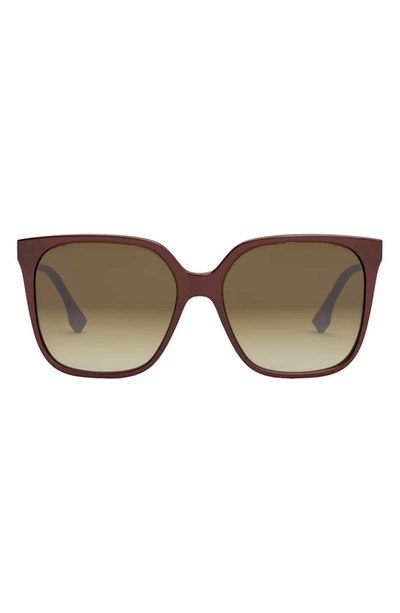 Fendi 59mm Gradient Square Sunglasses In Bordeaux