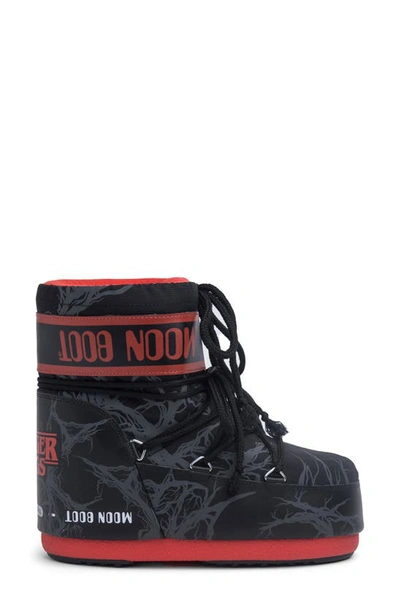 Moon Boot Upside Down Icon Low Vines Boots In Black / Red
