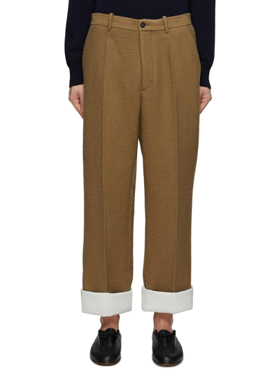 The Row Gustavo Wool Blend Trousers In Brown