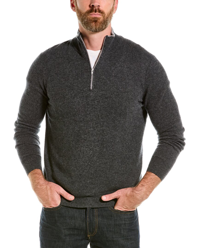Magaschoni Cashmere 1/4-zip Mock Neck Sweater In Grey