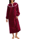 Lanz Of Salzburg Tyrolean Flannel Nightgown In Red Plaid