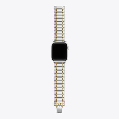 Tory Burch Miller Band For Apple Watch®, Two-tone Gold/stainless Steel 38 - 40mm In Silver/gold 1