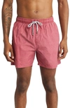 Vintage Summer 4-way Stretch Seersucker Swim Trunk In Pink
