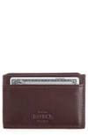 Royce New York Personalized Rfid Leather Card Case In Burgundy