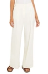 Misook Tailored Wide-leg Chiffon Pants In White