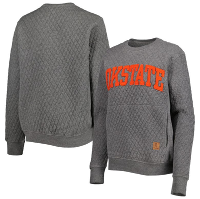 Pressbox Heather Charcoal Oklahoma State Cowboys Moose Quilted Pullover Sweatshirt