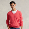 Ralph Lauren Cotton V-neck Sweater In Rosette Heather