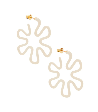 Bea Bongiasca Women's Iconic 9k Gold & Enamel Flower Hoop Earrings In Yellow Gold
