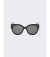 SAINT LAURENT Oversized Cat Eye Sunglasses Grey