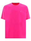 Valentino Cotton And Nylon T-shirt With Stud In Fuchsia