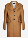 Dsquared2 Camel-coloured Single-breasted Coat In Beige