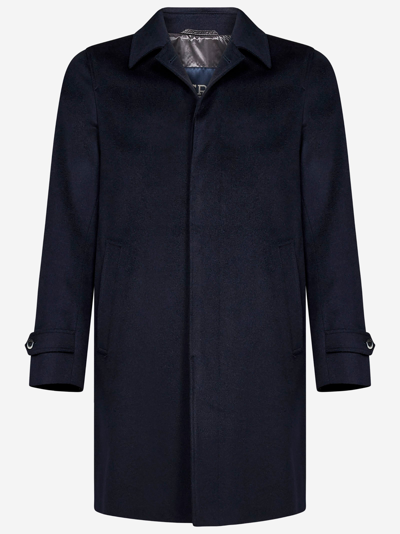 Herno New Wool Coat In Blue