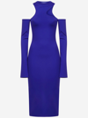 Off-white Violet Asymmetric Long-sleeve Midi Dress In Purple