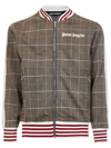 Palm Angels Track Bomber Jacket Brown/white In Brown