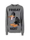 Front Street Duffy Duck Friday Night Sweater In Melange Grey