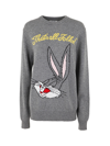 Front Street Bunny Thats All Folk Sweater In Melange Grey