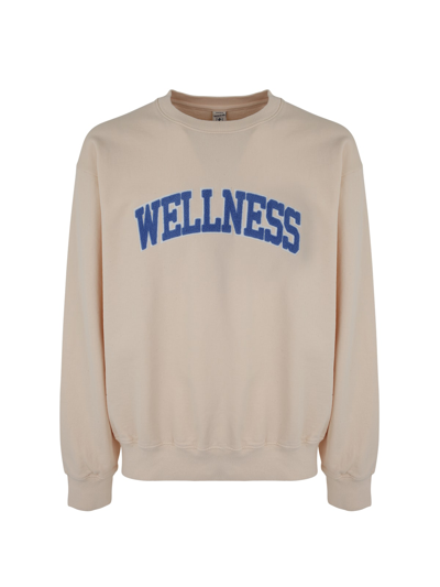 Sporty &amp; Rich Wellness Boucle Crewneck In Cream