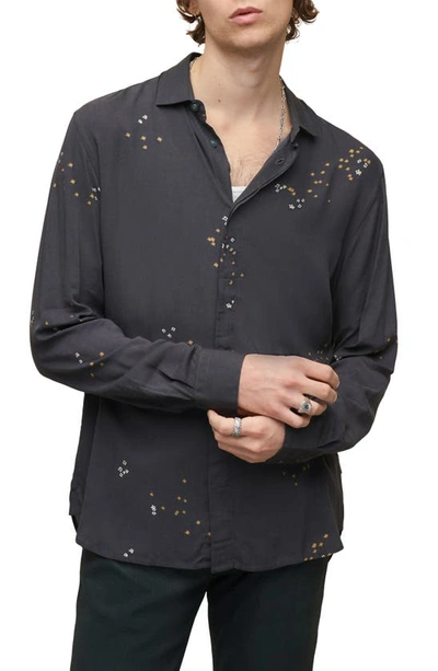 John Varvatos Rodney Floral Button-up Shirt In Navy