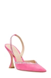 Stuart Weitzman Gemcut Curve Pointed Toe Slingback Pump In Hot Pink