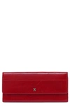 Hobo Jill Large Leather Trifold Wallet In Crimson