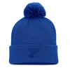 FANATICS FANATICS BRANDED BLUE ST. LOUIS BLUES AUTHENTIC PRO ROAD CUFFED KNIT HAT WITH POM