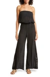Elan Strapless Jumpsuit Cover-up In Black