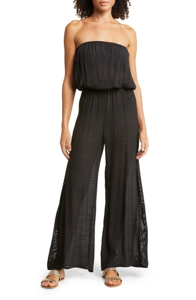 Elan Strapless Jumpsuit Cover-up In Black