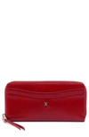 Hobo Max Large Leather Continental Wallet In Crimson