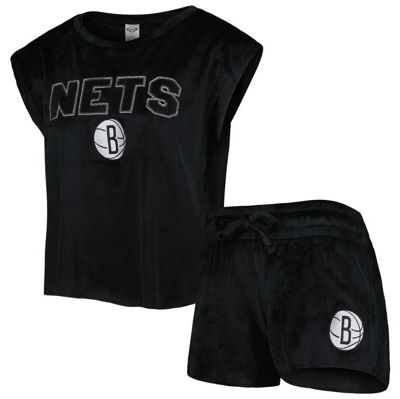Concepts Sport Black Brooklyn Nets Intermission T-shirt & Shorts Sleep Set
