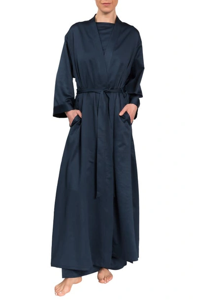 Everyday Ritual Colette Cotton Robe In Inky Blue