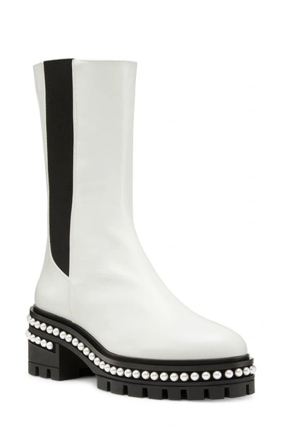 Stuart Weitzman Soho Pearl Chelsea Bootie In White