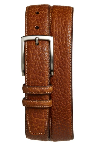Torino American Bison Leather Belt In Saddle