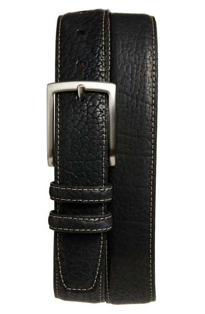 Torino American Bison Leather Belt In Black