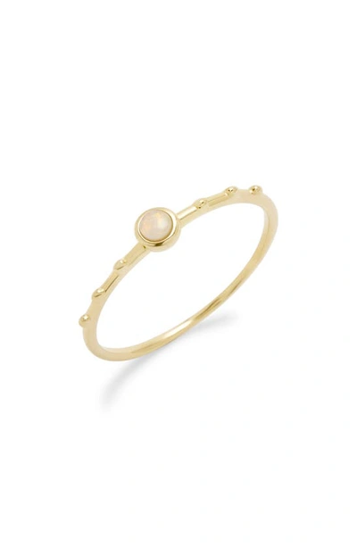 Brook & York Pippa Opal Extra Thin Ring In Gold Platted