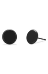 Brook & York Black Round Stud Earrings In Black