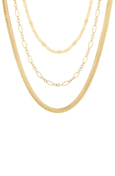 Brook & York Izzy Set Of 3 Chain Necklaces In Gold-plated