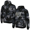 The Wild Collective Black Tampa Bay Buccaneers Camo Pullover Hoodie In Black