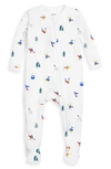 1212 Babies' The Organic Fitted Organic Cotton One-piece Pajamas In Ski Fun