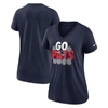 Nike Navy New England Patriots Hometown Collection Tri-blend V-neck T-shirt In Navy