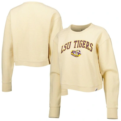 League Collegiate Wear Cream Lsu Tigers Classic Campus Corded Timber Sweatshirt