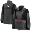 Wear By Erin Andrews Charcoal Cleveland Guardians Packable Half-zip Jacket In Charcoal