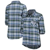 Concepts Sport College Navy Seattle Seahawks Plus Size Mainstay Flannel Full-button Long Sleeve Nigh In Navy