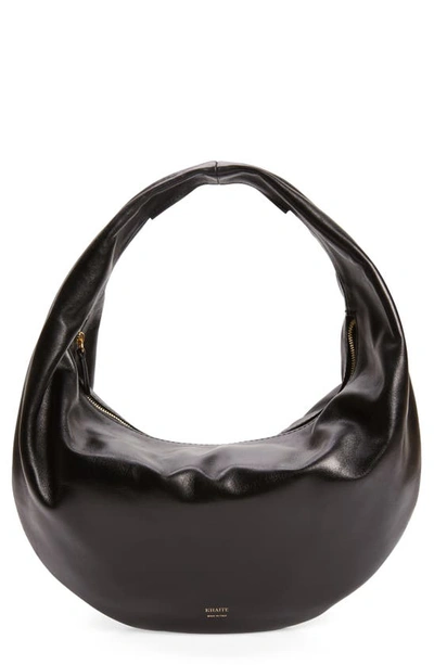 Maison Michel Olivia Medium Leather Hobo Bag In Black