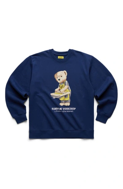 Market Random Workshop Bear Sweatshirt In Blue