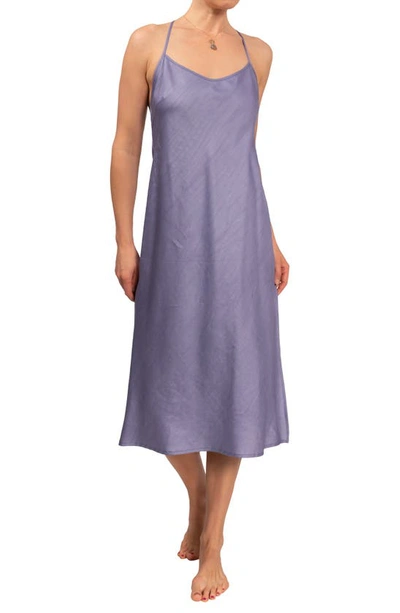 Everyday Ritual Sloan T-back Midi Nightgown In Violet