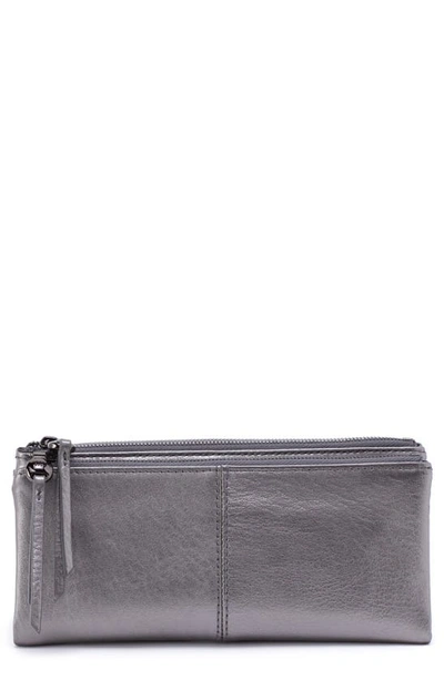 Hobo Keen Large Zip Top Leather Bifold Wallet In Anthracite
